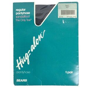 Sears Hug Alon Pantyhose Tall Navy Blue Sandalfoot USA